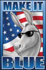 Make It Blue -- Democratic Donkey in Shades