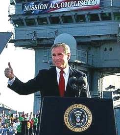 George W. Bush in the Mission Accomplished speech
