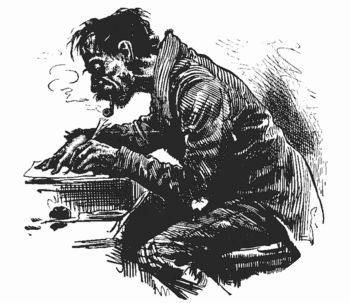 Sketch of a writer smoking a pipe